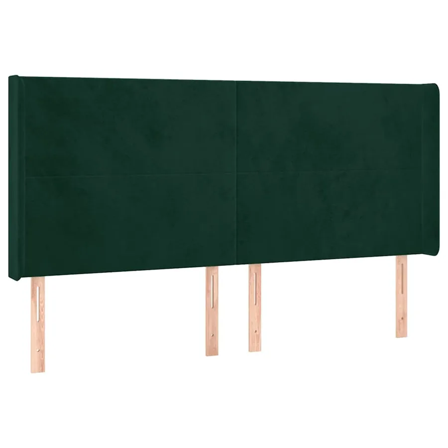Sommier à lattes de lit matelas et LED Vert foncé 180x200 cm - 7