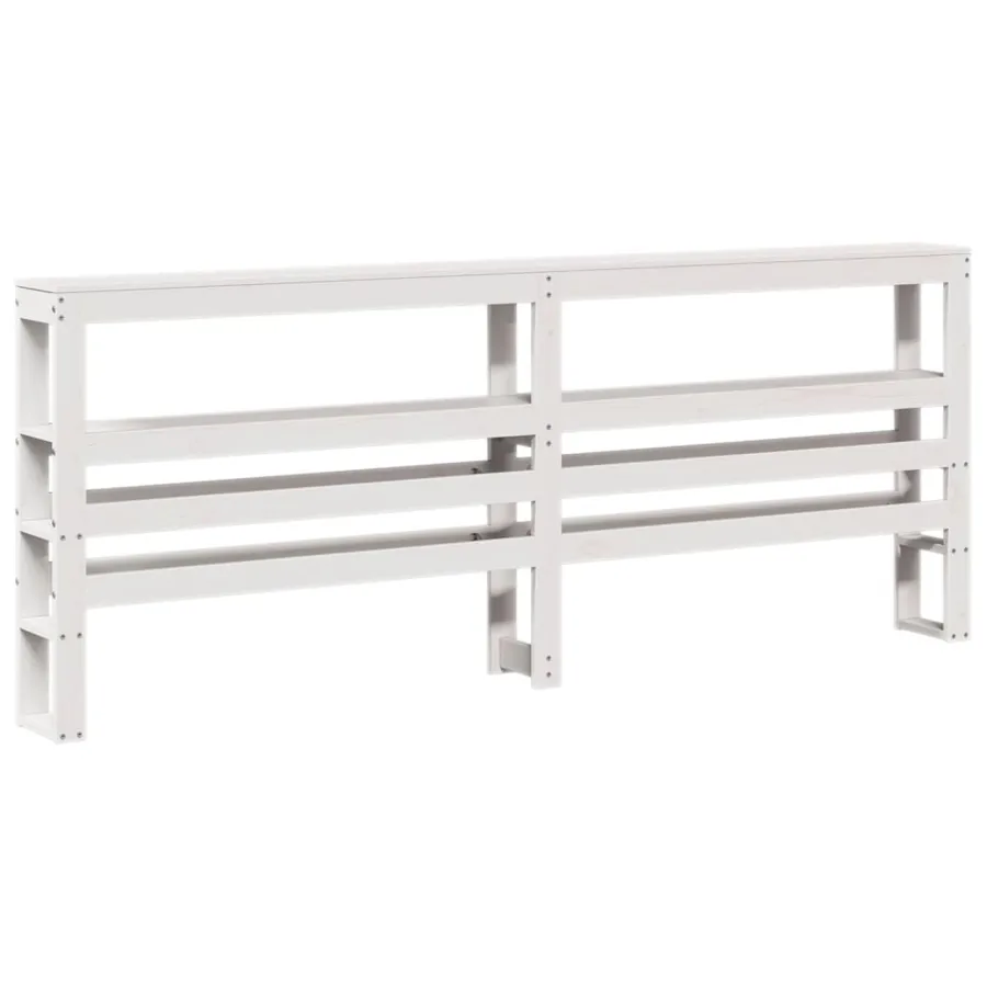 Cadre de lit sans matelas blanc 180x200 cm bois massif de pin - 8