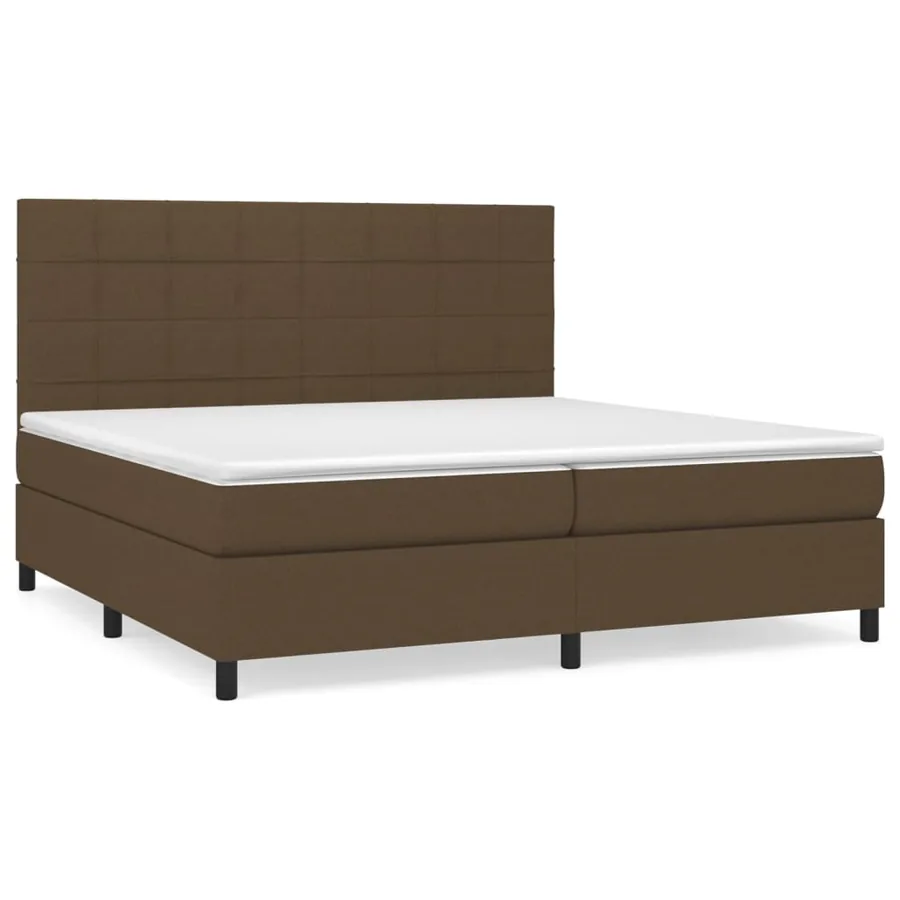 Sommier à lattes de lit avec matelas Marron foncé 200x200 cm - 2