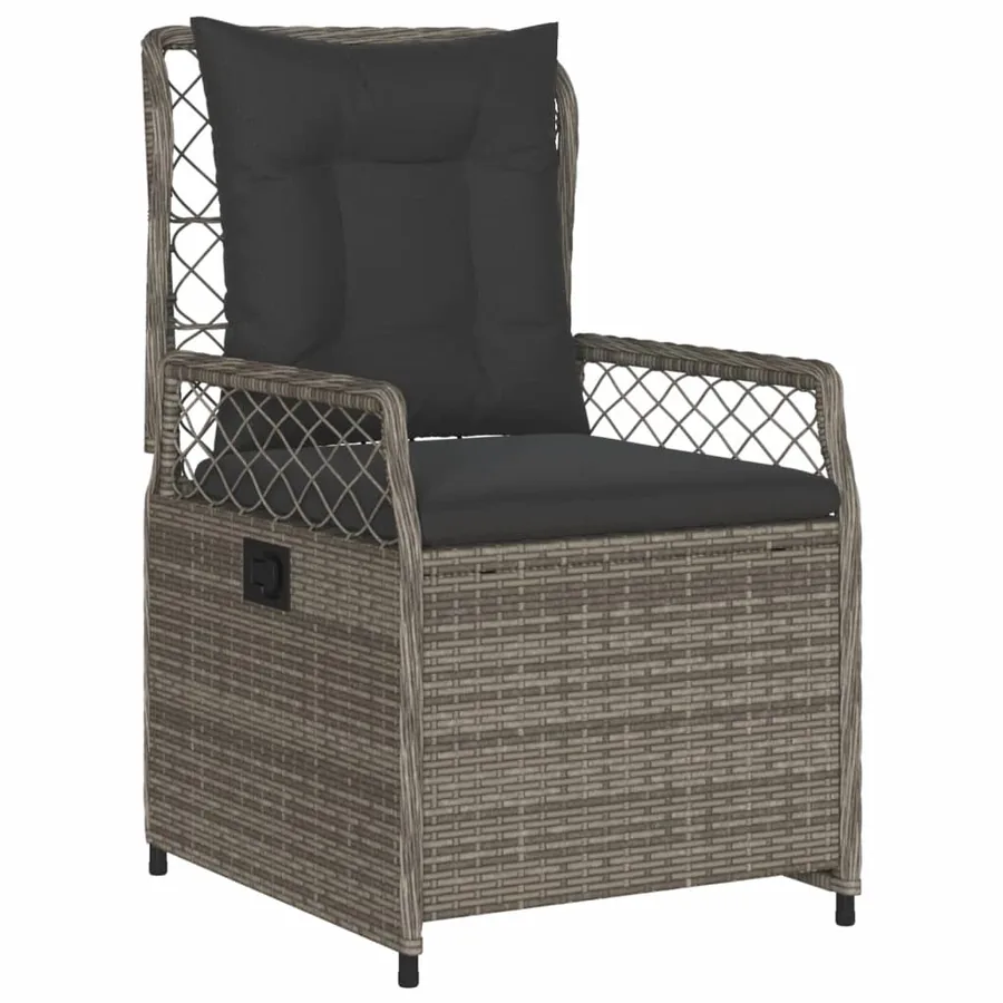 Ensemble à manger de jardin et coussins 7 pcs gris rotin - 3