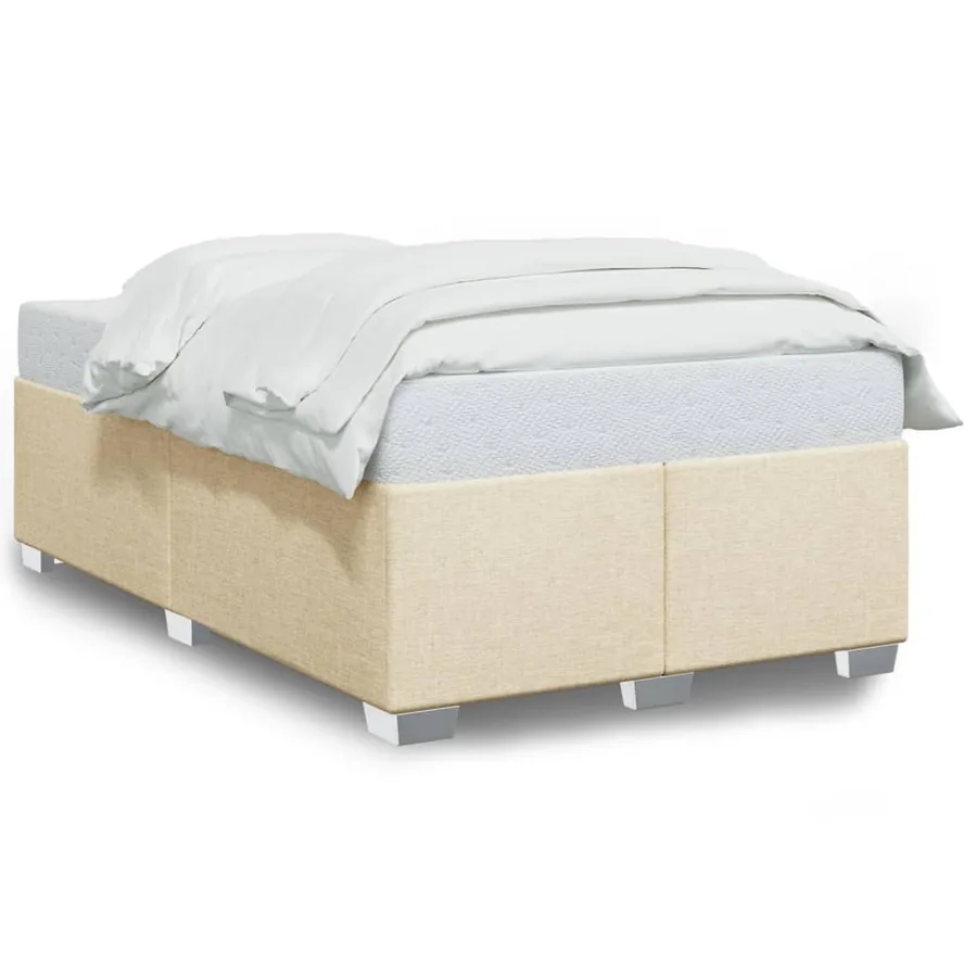 Cadre de lit sans matelas crème 120x200 cm tissu - 2