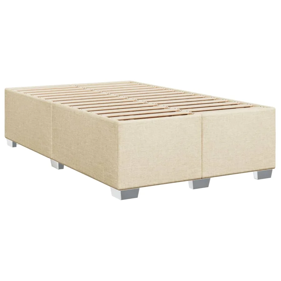 Cadre de lit sans matelas crème 120x200 cm tissu - 3
