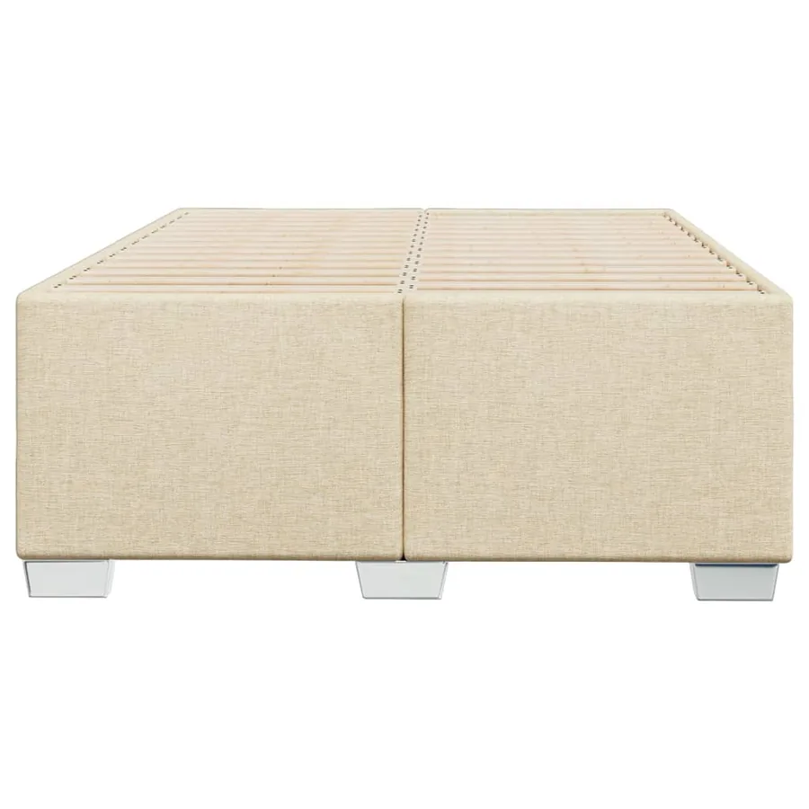 Cadre de lit sans matelas crème 120x200 cm tissu - 4