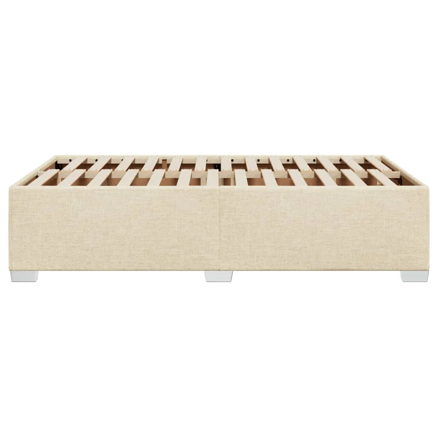 Cadre de lit sans matelas crème 120x200 cm tissu - 5