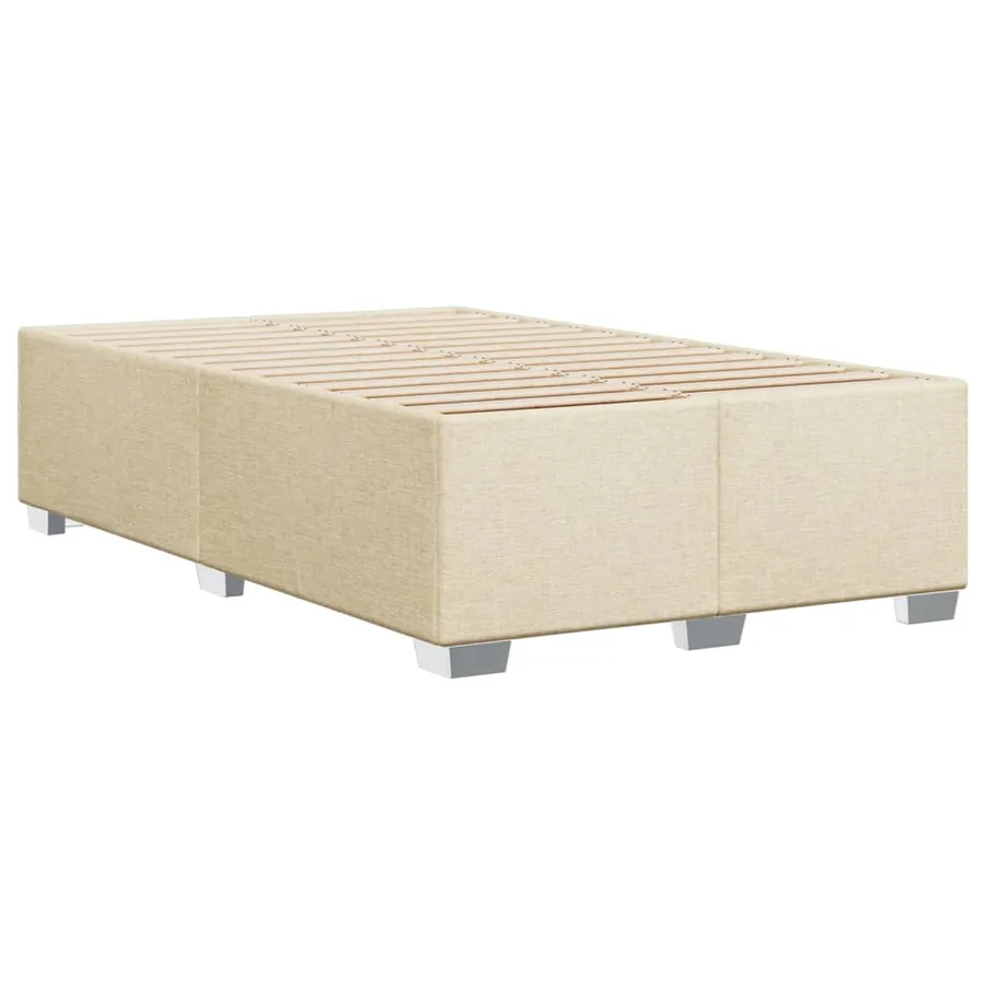 Cadre de lit sans matelas crème 120x200 cm tissu - 6
