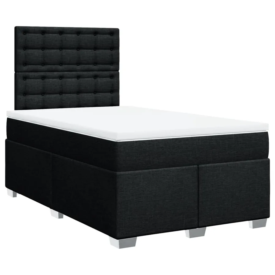 Sommier à lattes de lit avec matelas Noir 120x200 cm Tissu - 2