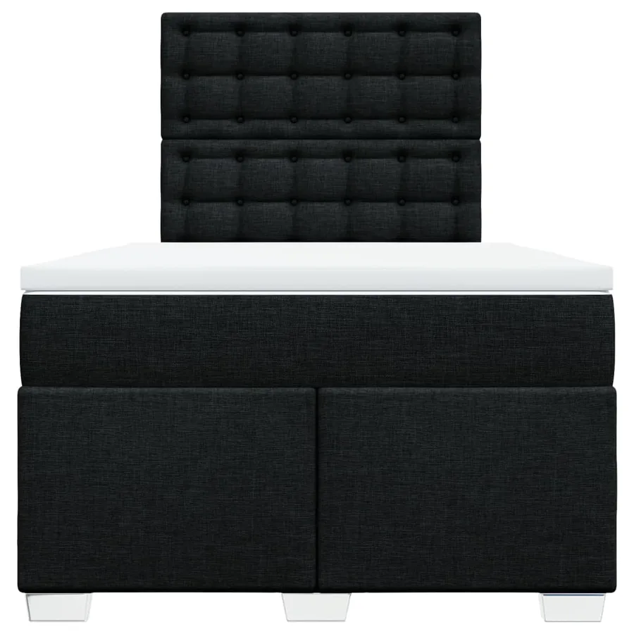 Sommier à lattes de lit avec matelas Noir 120x200 cm Tissu - 4