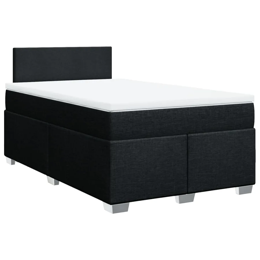 Sommier à lattes de lit avec matelas Noir 120x200 cm Tissu - 3