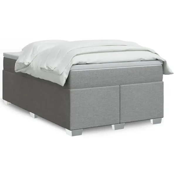 Sommier à lattes de lit avec matelas Gris clair 120x200cm Tissu