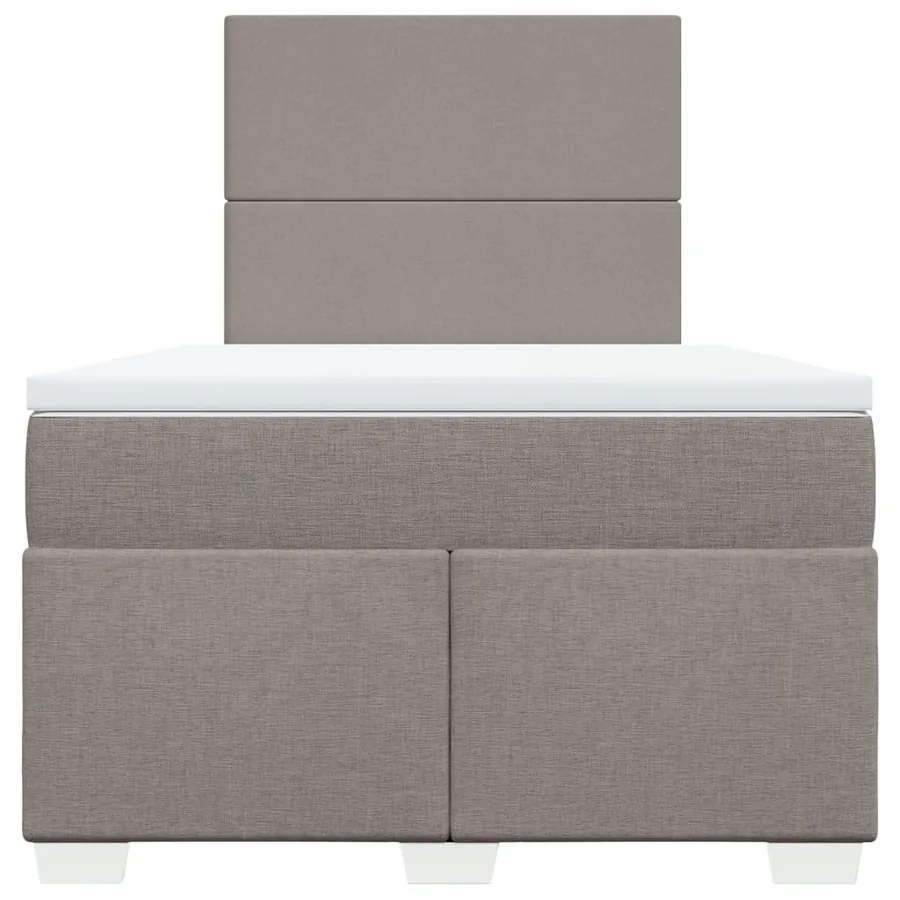 Sommier à lattes de lit avec matelas Taupe 120x200 cm Tissu - 4