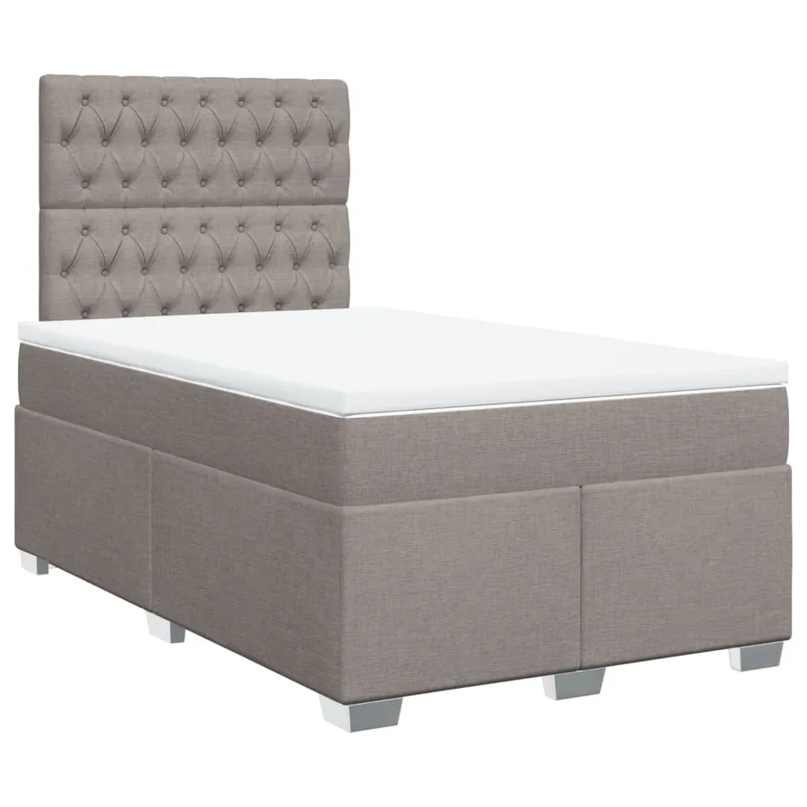 Sommier à lattes de lit avec matelas Taupe 120x200 cm Tissu - 3