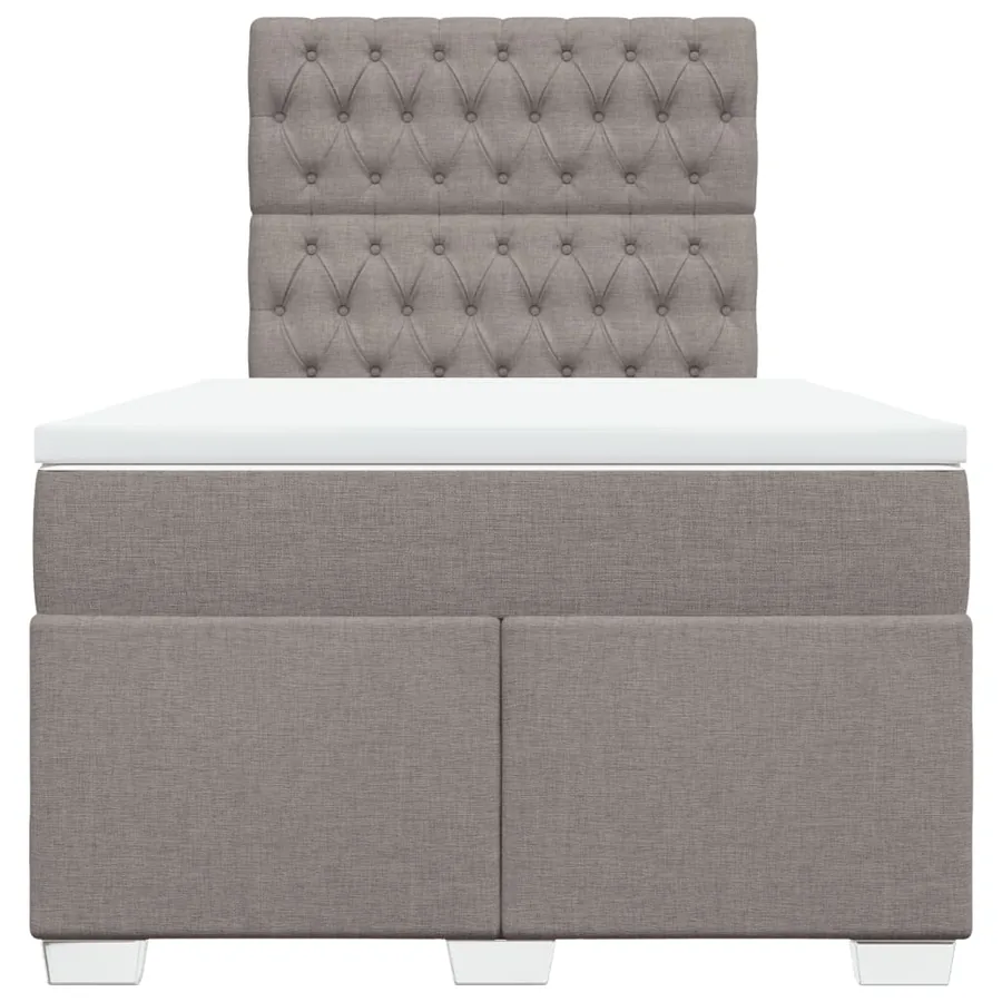 Sommier à lattes de lit avec matelas Taupe 120x200 cm Tissu - 6