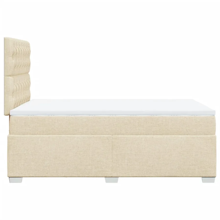 Sommier à lattes de lit avec matelas Crème 120x200 cm Tissu - 9