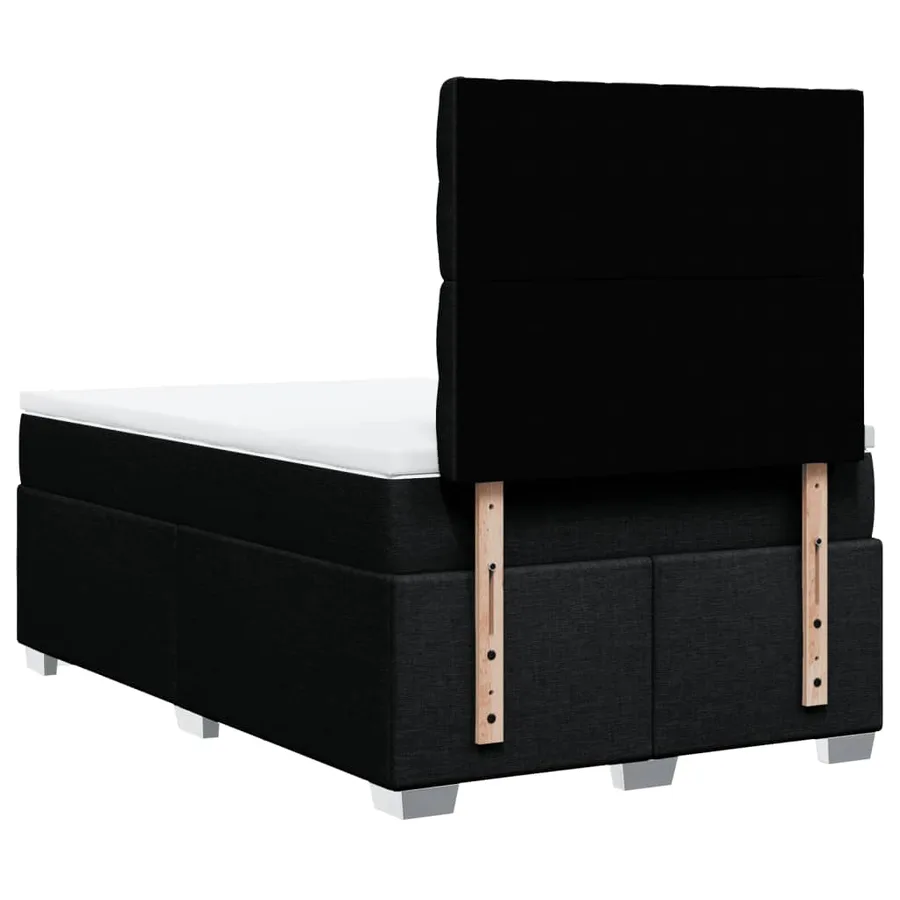 Sommier à lattes de lit avec matelas Noir 120x200 cm Tissu - 12
