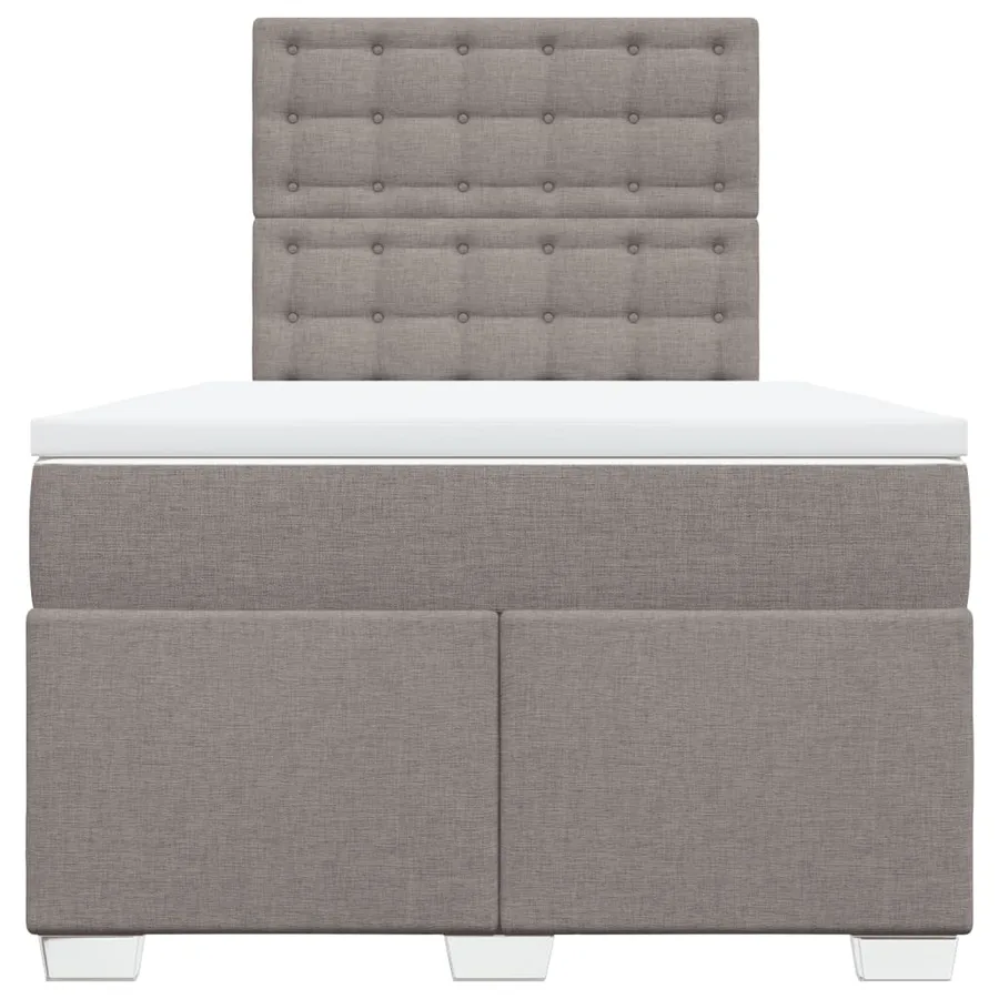 Sommier à lattes de lit avec matelas Taupe 120x200 cm Tissu - 4