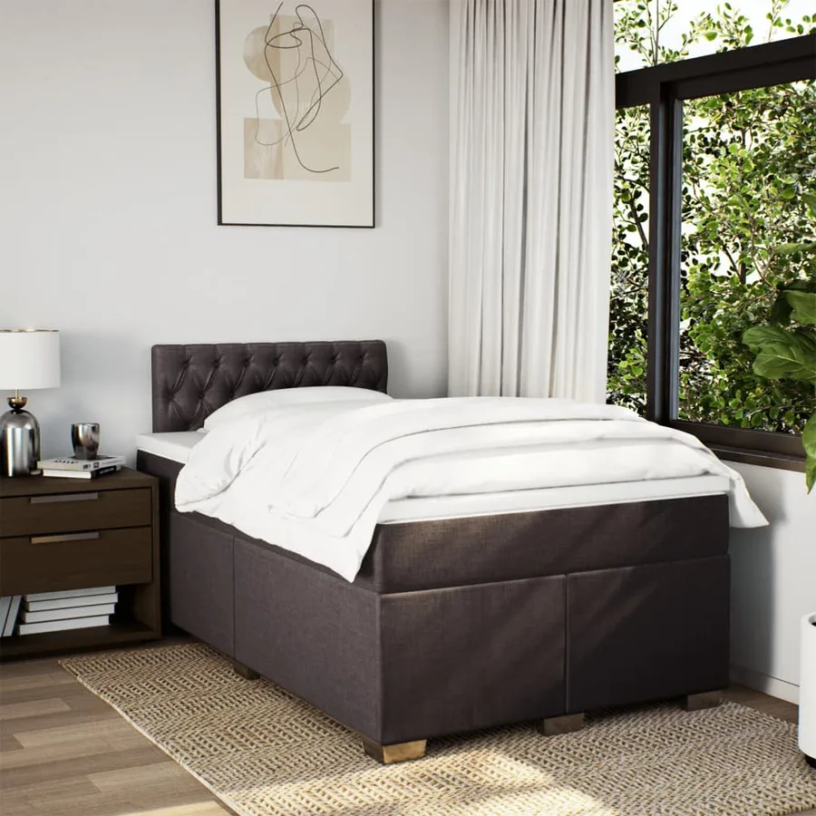 Sommier à lattes de lit avec matelas Marron foncé 120x200 cm - 4