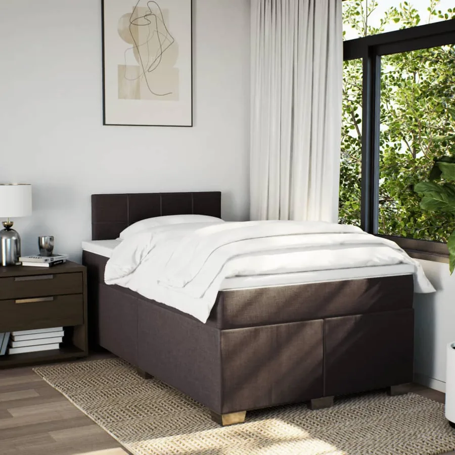 Sommier à lattes de lit avec matelas Marron foncé 120x200 cm - 3