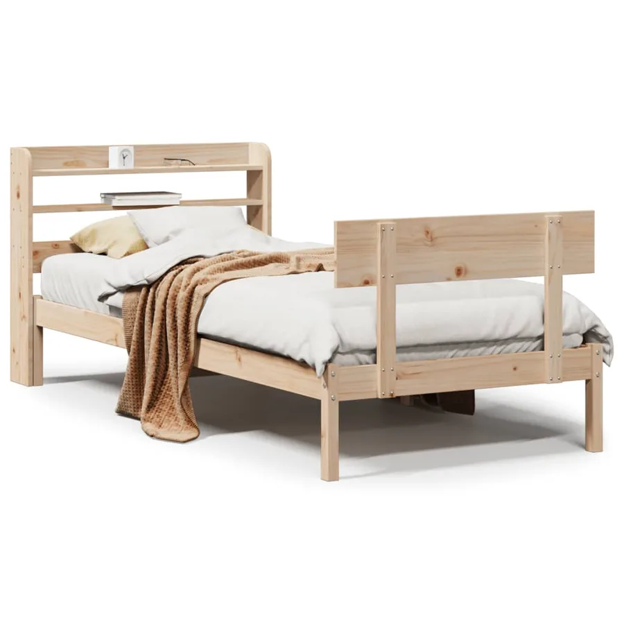 Cadre de lit sans matelas 90x200 cm bois de pin massif - 2