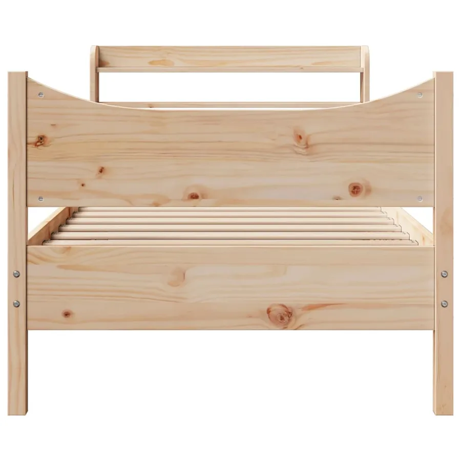 Cadre de lit avec tête de lit 75x190 cm bois de pin massif - 4