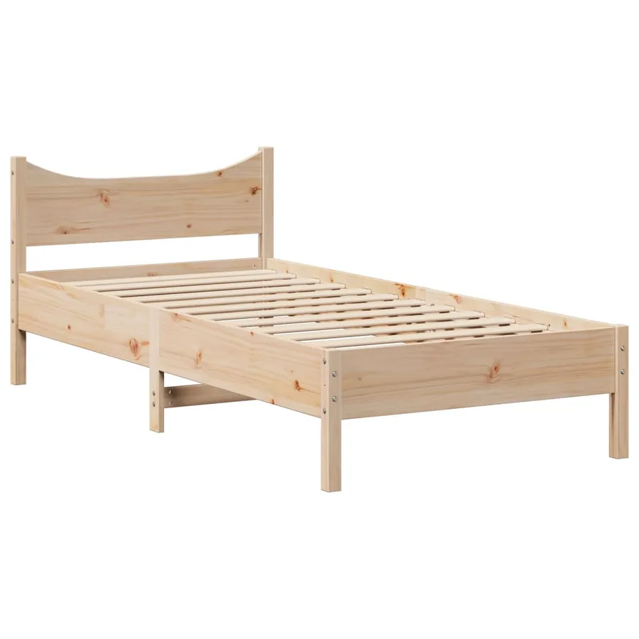 Cadre de lit avec tête de lit 75x190 cm bois de pin massif - 5