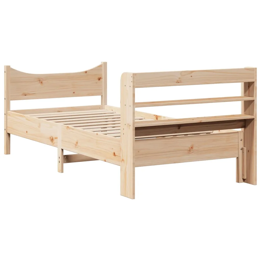 Cadre de lit avec tête de lit 75x190 cm bois de pin massif - 8