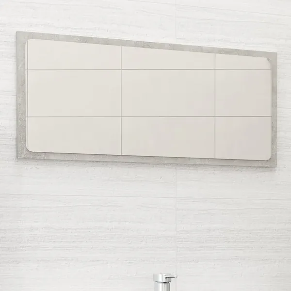 Miroir de salle de bain Gris béton 80x1,5x37 cm Aggloméré