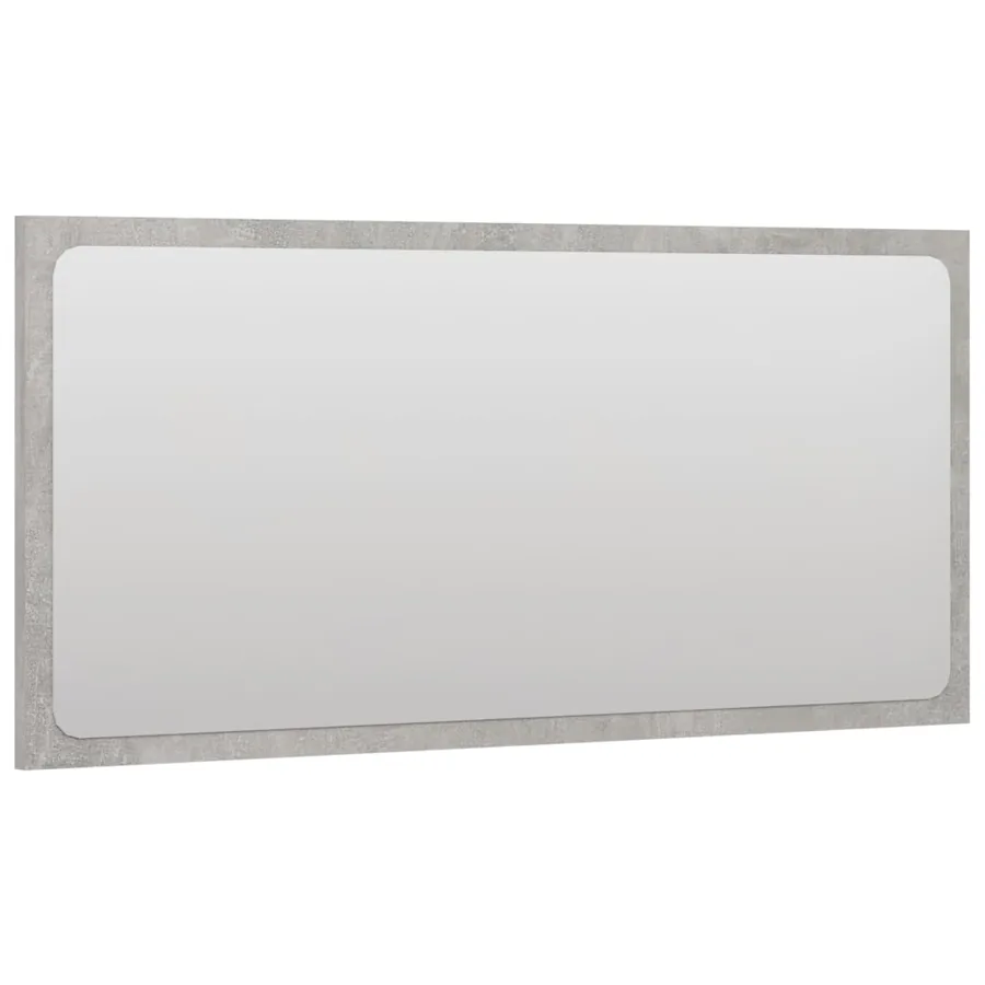 Miroir de salle de bain Gris béton 80x1,5x37 cm Aggloméré - 3