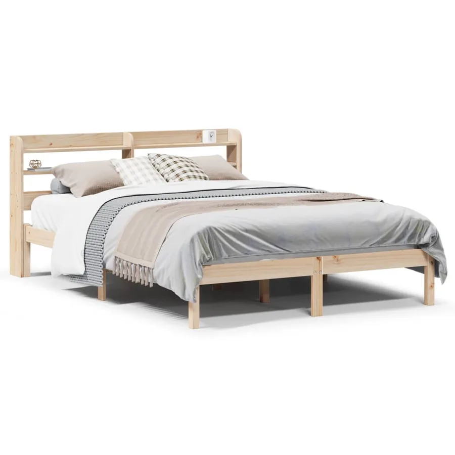 Cadre de lit sans matelas 150x200 cm bois de pin massif - 2