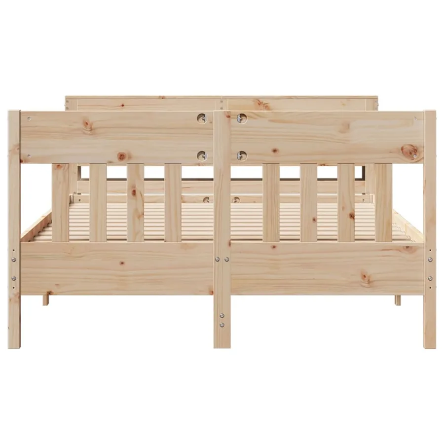 Cadre de lit sans matelas 160x200 cm bois massif de pin - 4