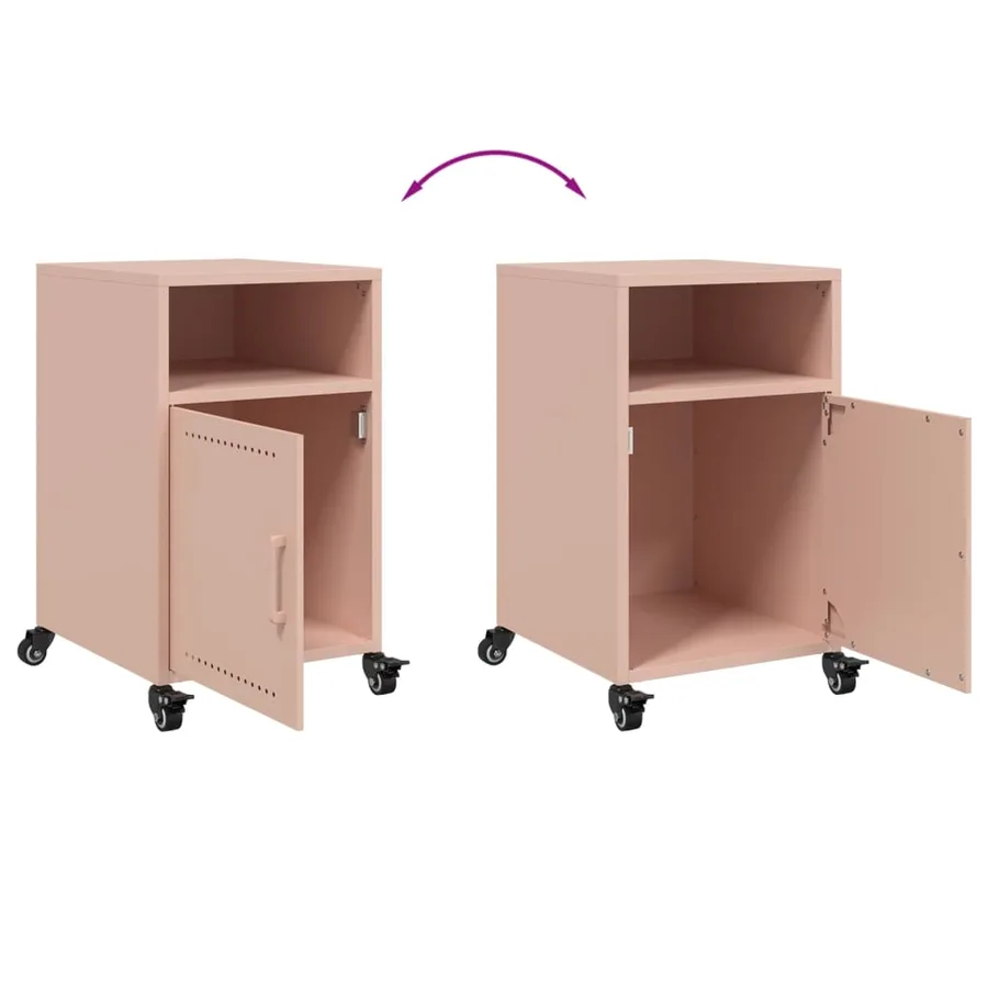 Tables de chevet 2 pcs rose 36x39x59 cm acier - 9