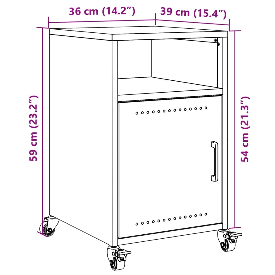 Tables de chevet 2 pcs blanc 36x39x59 cm acier - 14