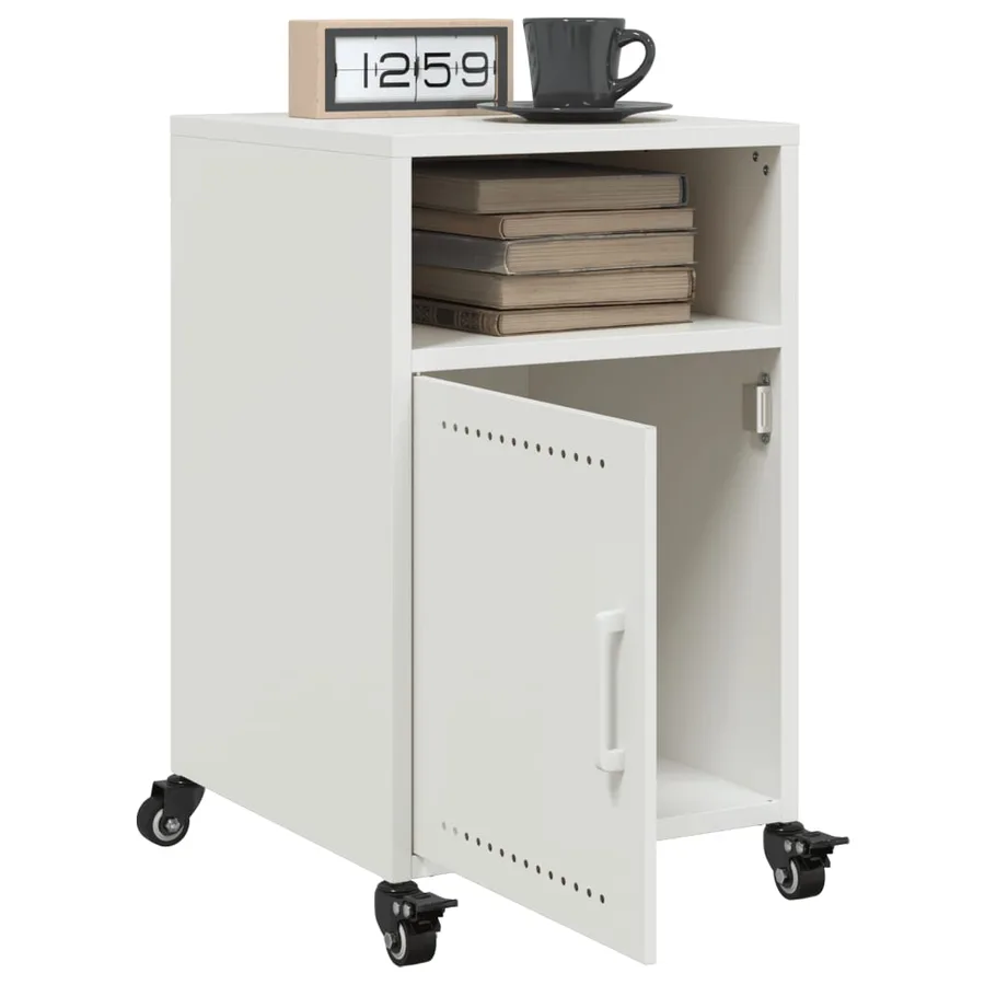 Tables de chevet 2 pcs blanc 36x39x59 cm acier - 4