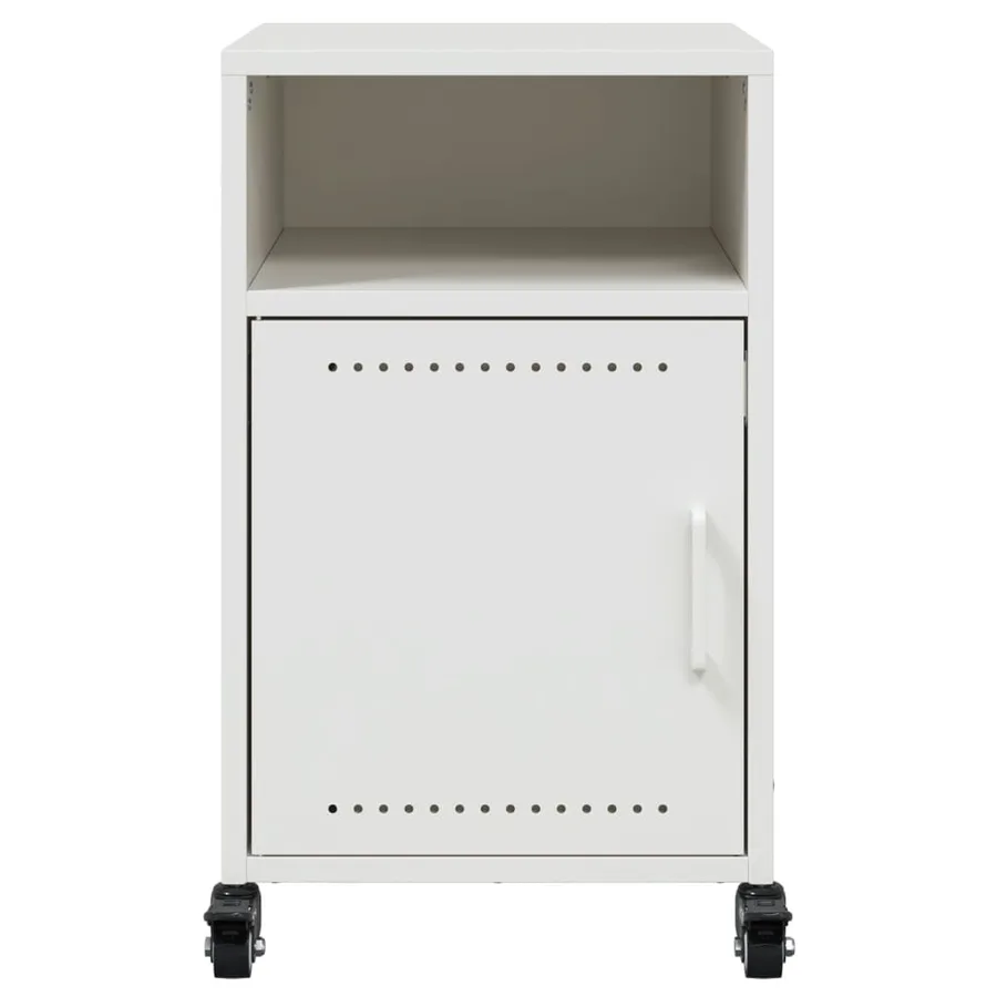 Tables de chevet 2 pcs blanc 36x39x59 cm acier - 5