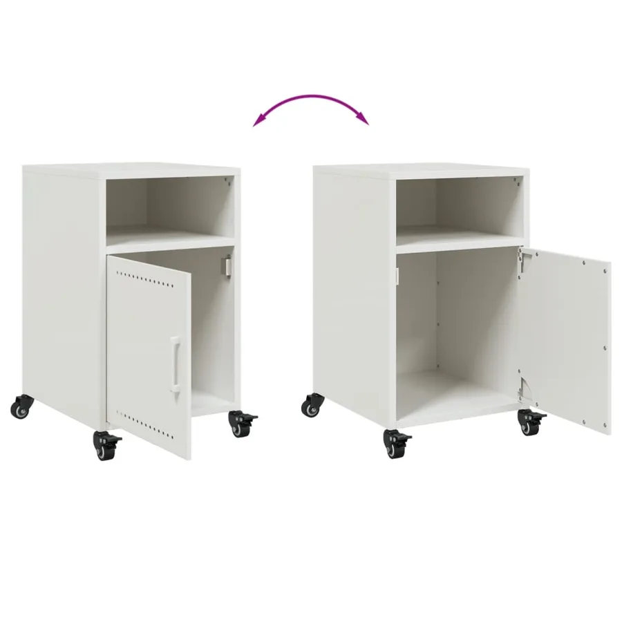 Tables de chevet 2 pcs blanc 36x39x59 cm acier - 9