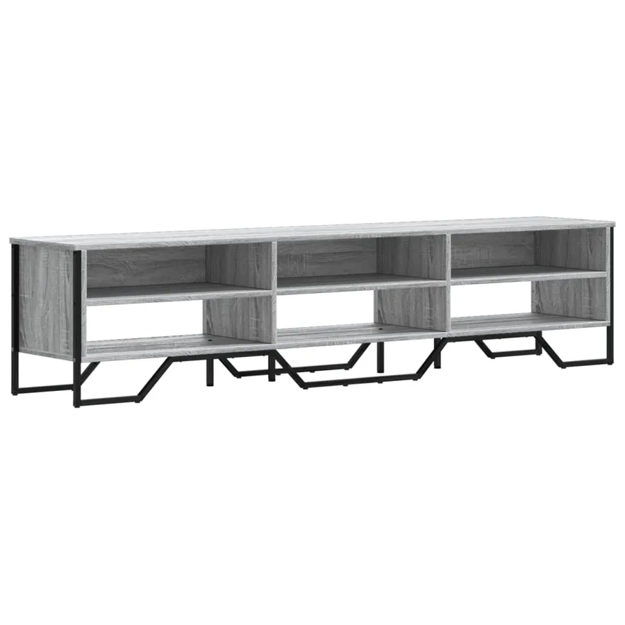 Meuble TV sonoma gris 180x34x41 cm bois d'ingénierie - 2