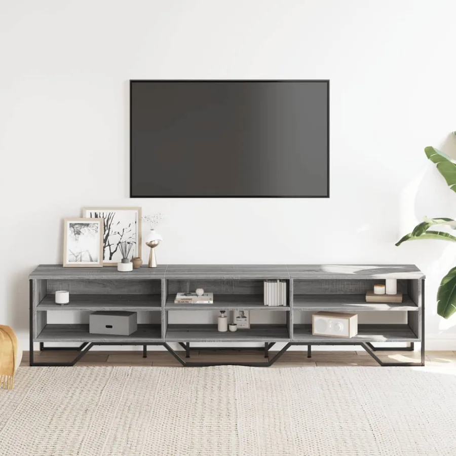Meuble TV sonoma gris 180x34x41 cm bois d'ingénierie - 3