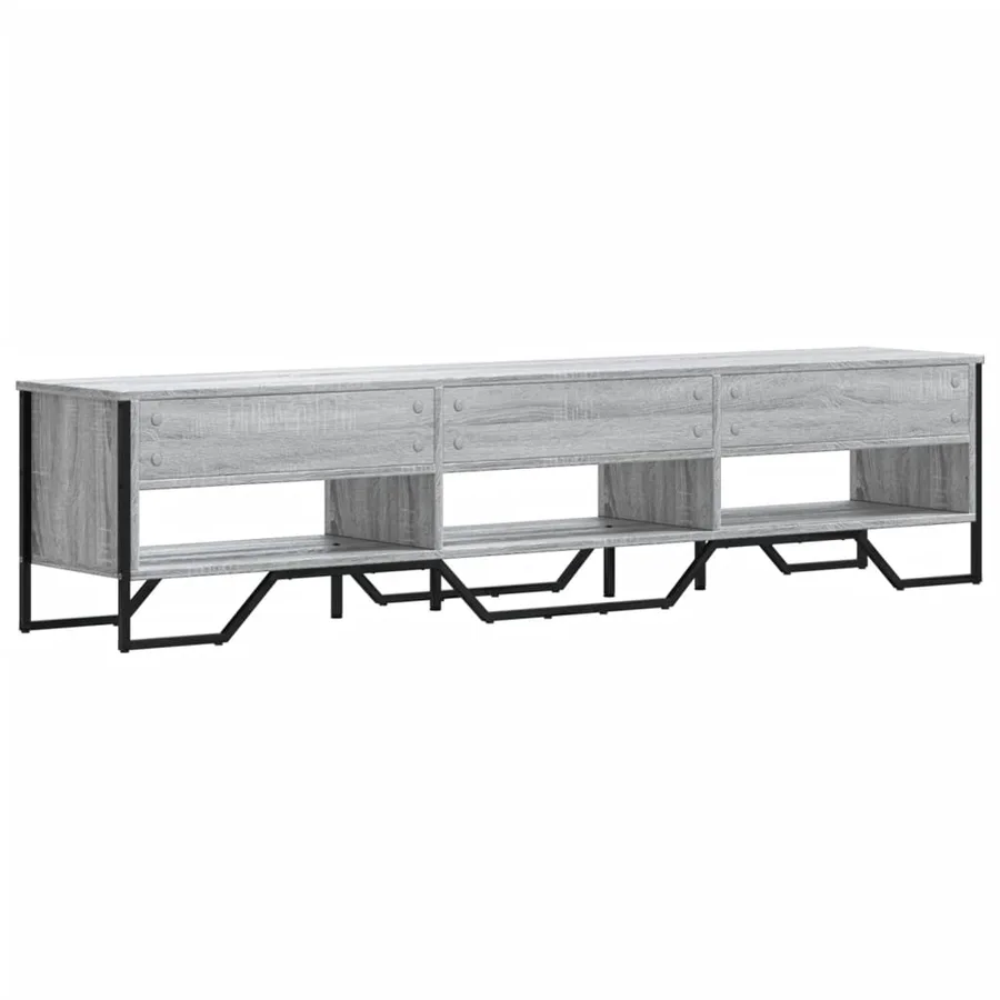 Meuble TV sonoma gris 180x34x41 cm bois d'ingénierie - 6