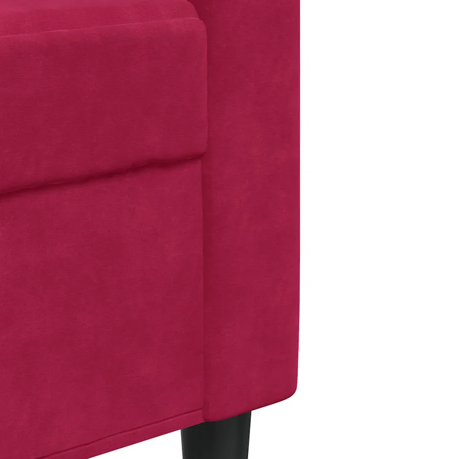 Canapé à 3 places Rouge bordeaux 210 cm Velours - 7