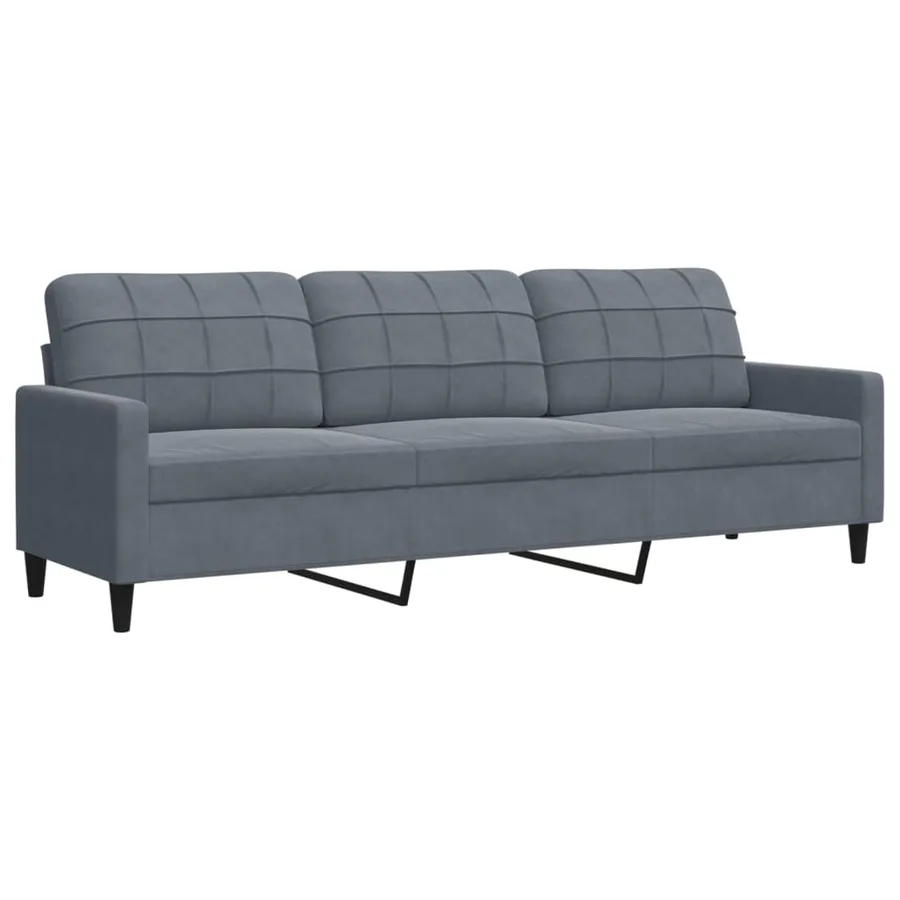 Ensemble de canapés 2 pcs avec coussins Gris foncé Velours - 5
