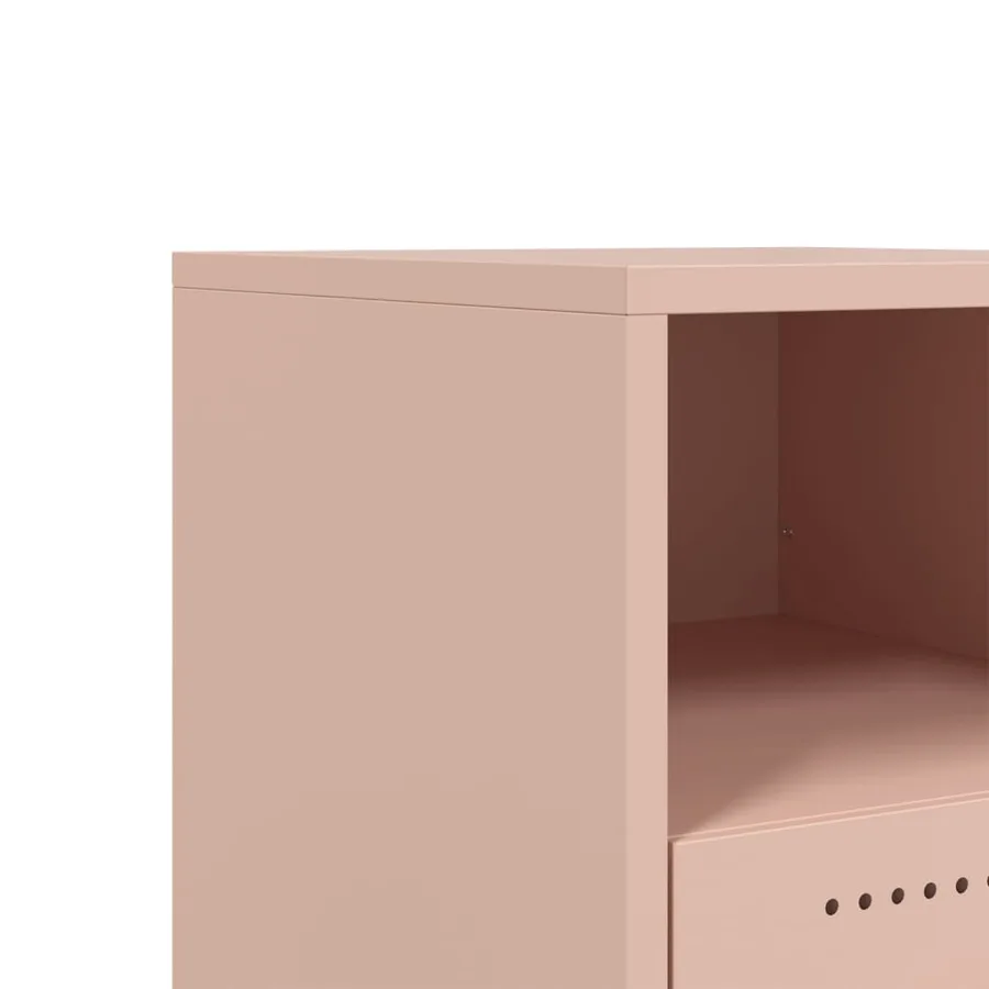 Table de chevet rose 36x39x43,5 cm acier - 11