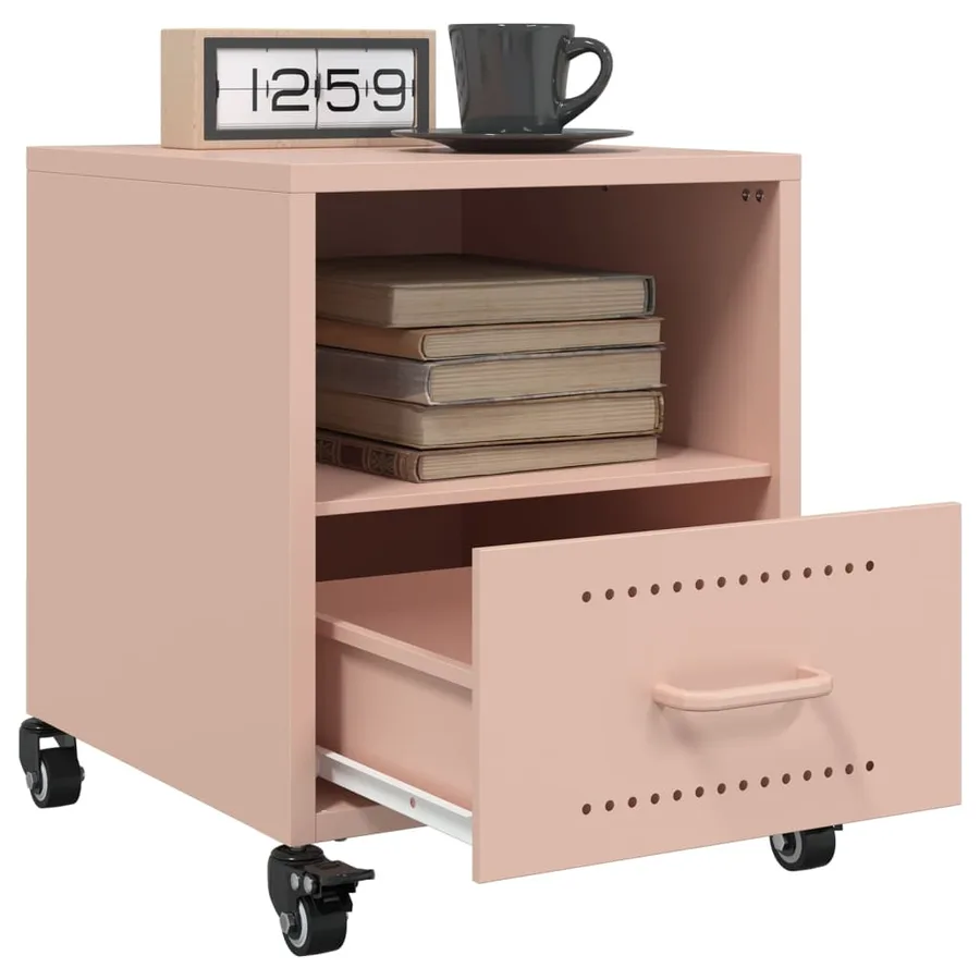 Table de chevet rose 36x39x43,5 cm acier - 4