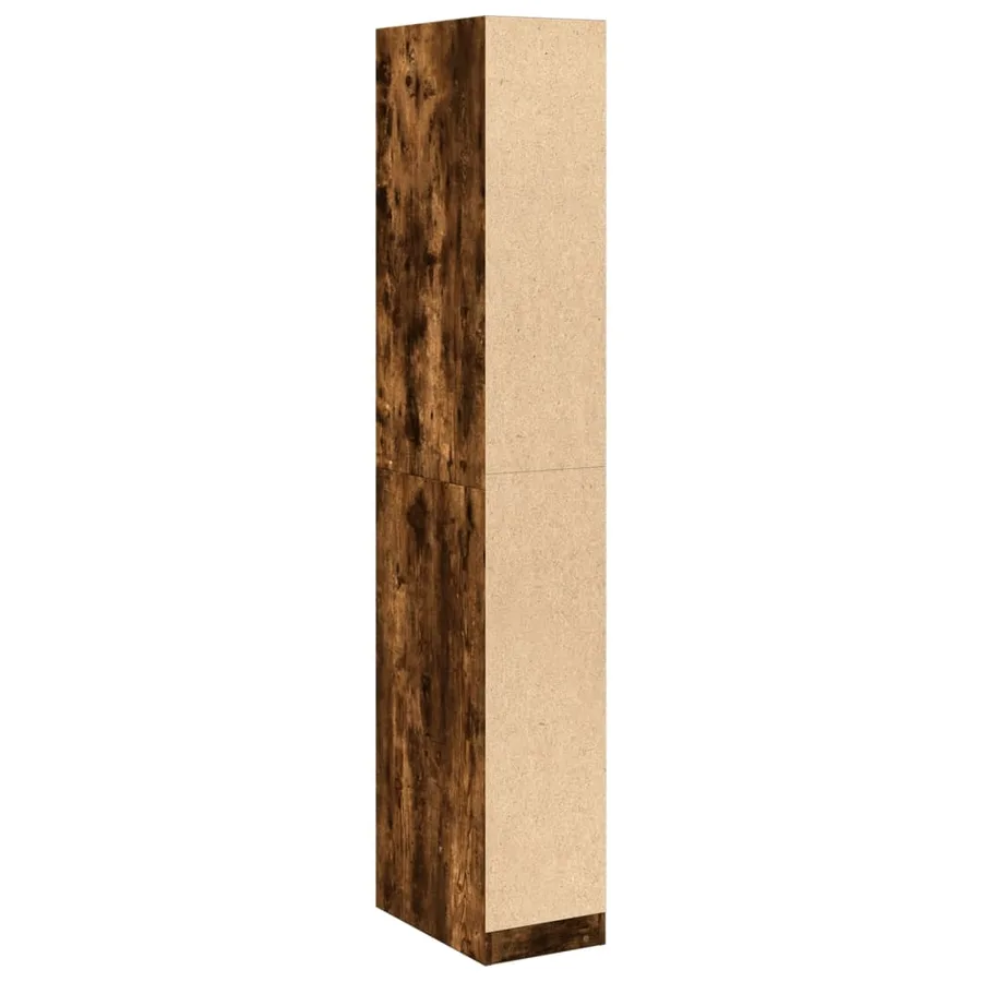 Garde-robe chêne fumé 30x50x200 cm bois d'ingénierie - 6