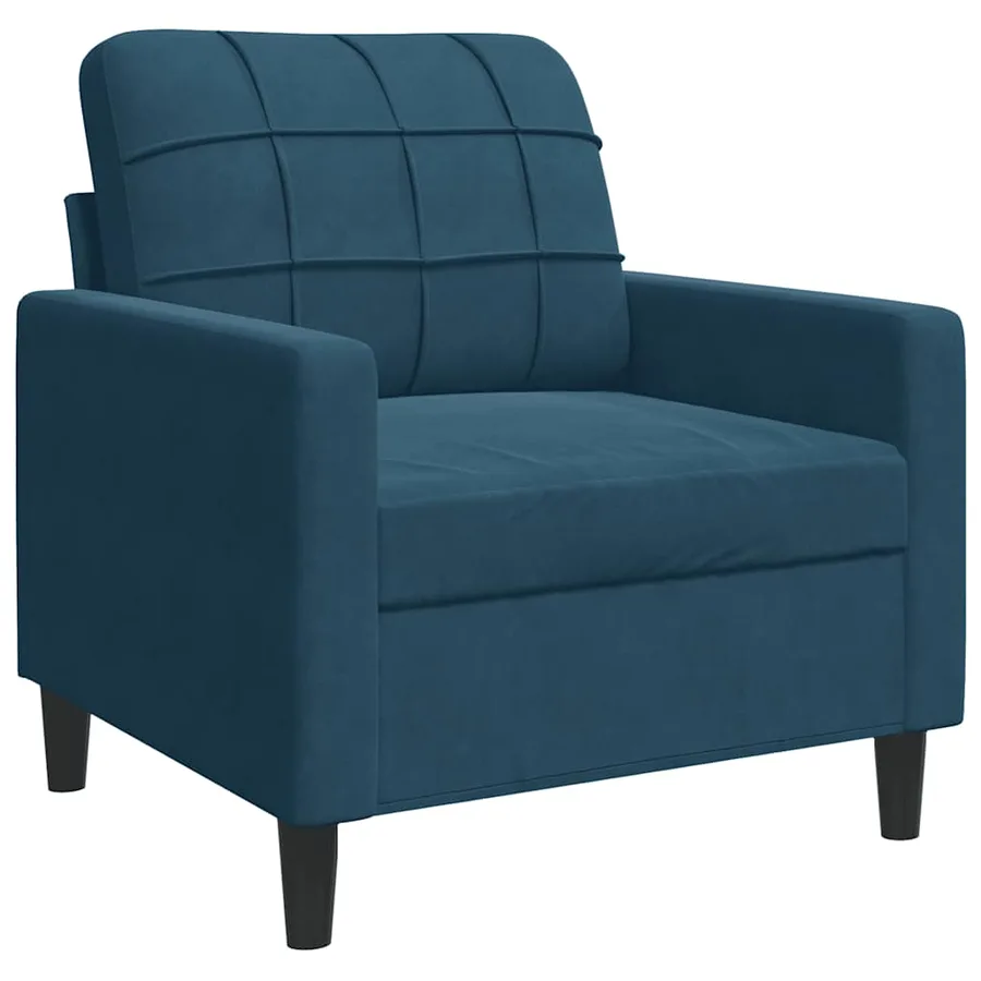 Ensemble de canapés 4pcs et coussins et traversins bleu velours - 6