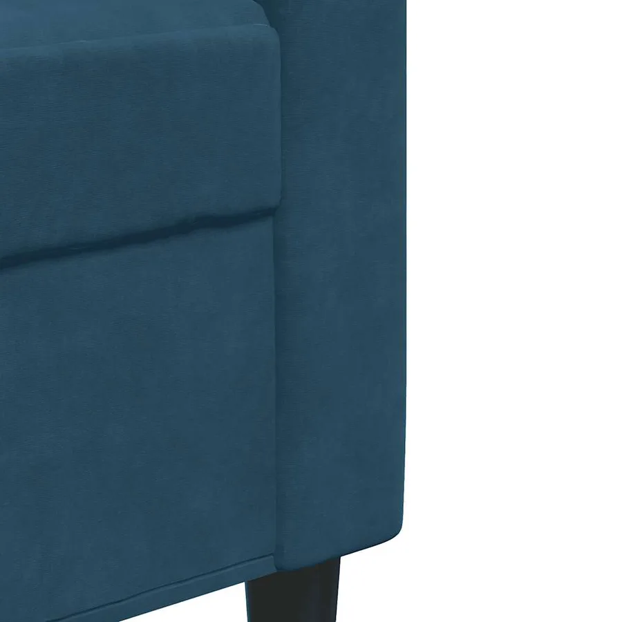 Ensemble de canapés 2pcs et coussins et traversins bleu velours - 7