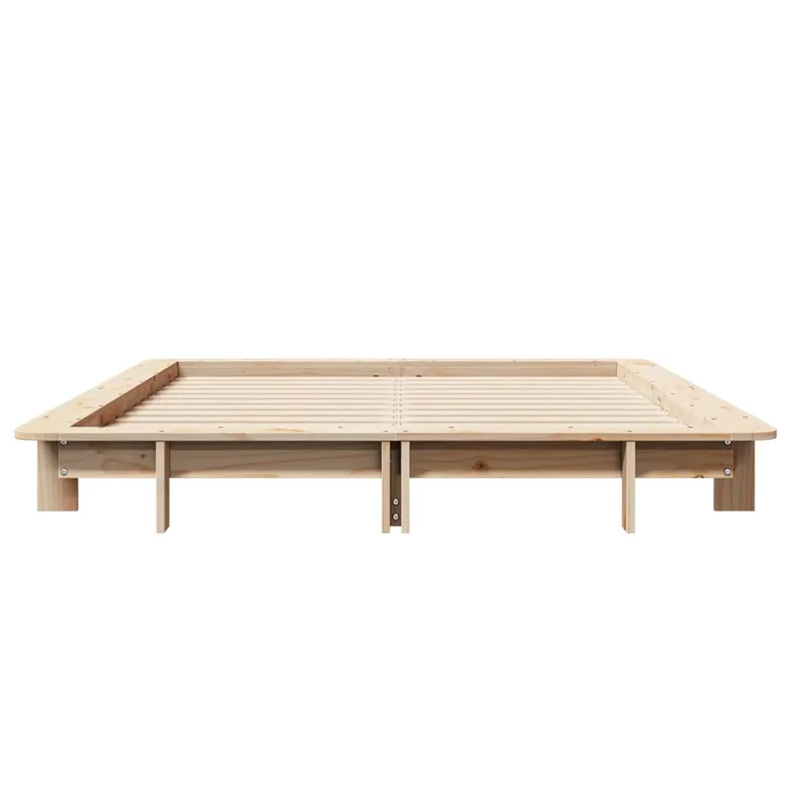 Cadre de lit sans matelas 120x200 cm bois de pin massif - 4