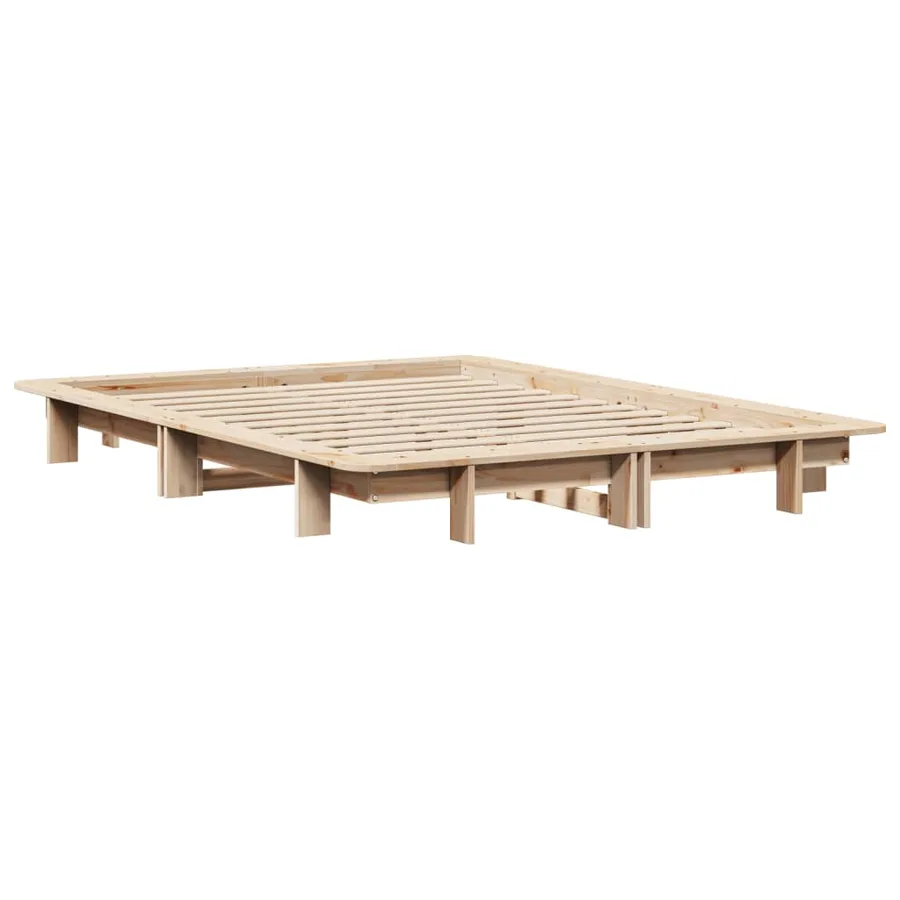 Cadre de lit sans matelas 120x200 cm bois de pin massif - 6