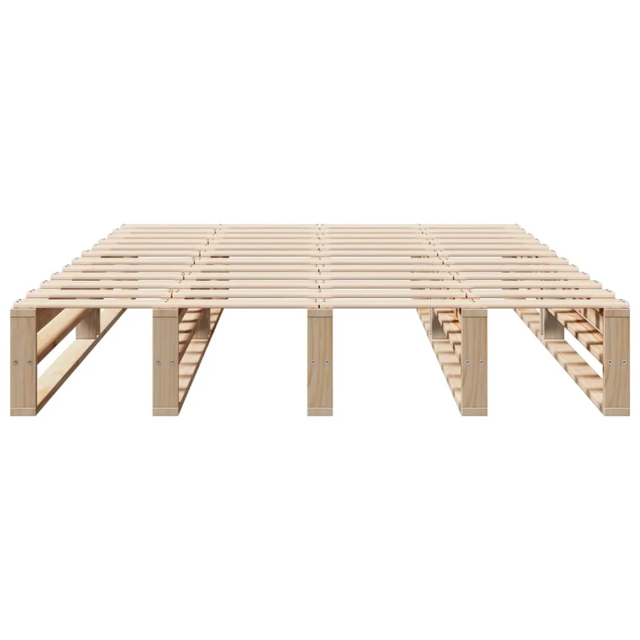 Cadre de lit sans matelas 140x200 cm bois massif de pin - 4