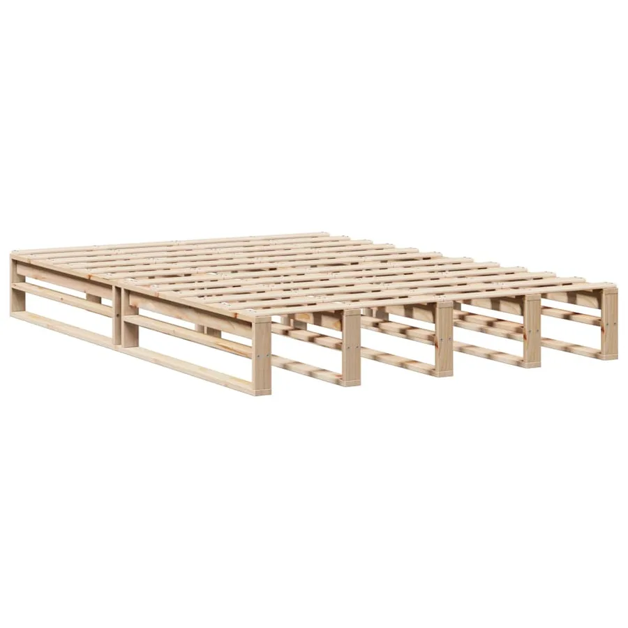 Cadre de lit sans matelas 140x200 cm bois massif de pin - 6