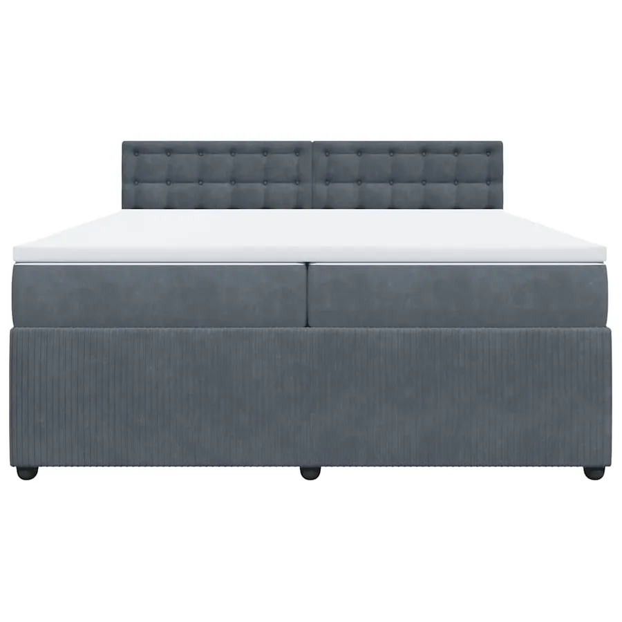 Sommier à lattes de lit et matelas Gris foncé 200x200cm Velours - 6