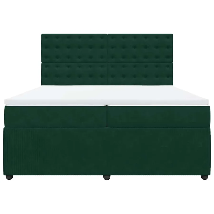 Sommier à lattes de lit et matelas Vert foncé 200x200cm Velours - 6